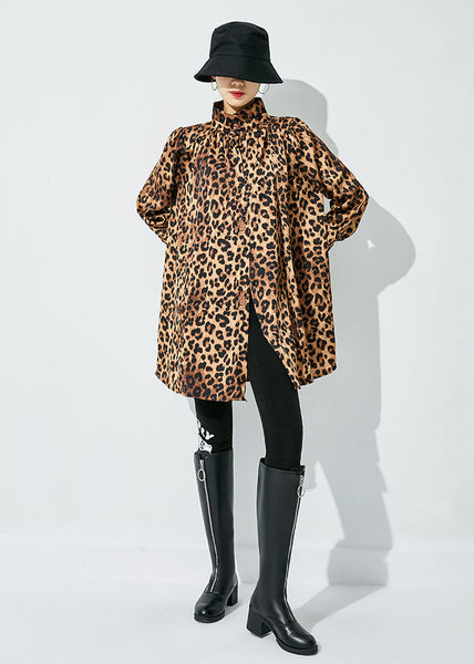 Original Design Oversized Leopard Print Blouses Spring LY0820