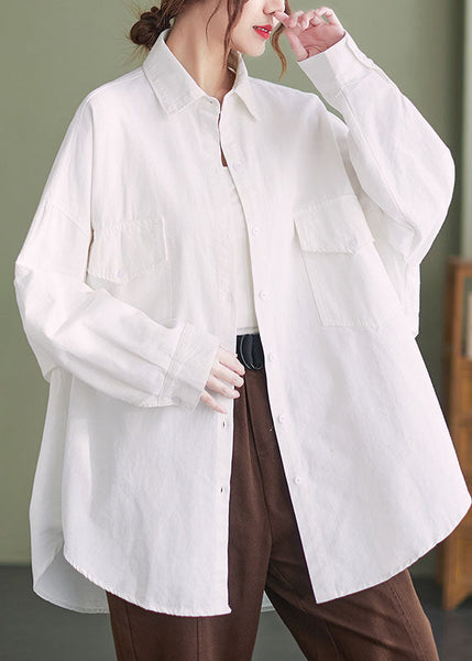 Original Design Red Oversized Applique Cotton Shirt Spring AC2028