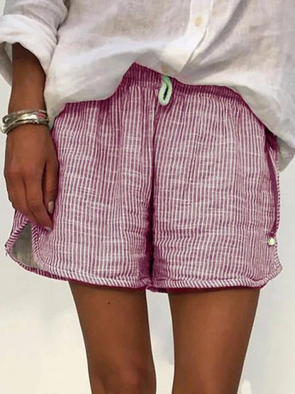 Women&#x27;s Elastic Waist Summer Shorts Shorts  QK97