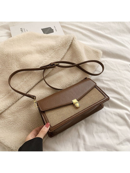 Simple Casual PU Contrast Color Women's Shoulder Bags OT25