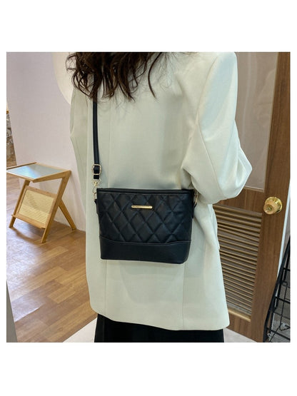 Casual PU Rhombus Lattice Shopping Shoulder Bags OT72