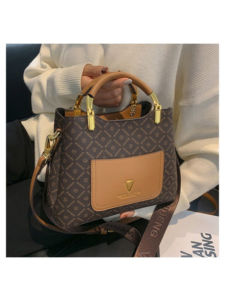 Women Patchwork Printing Shoulder Bag Handbags OT100