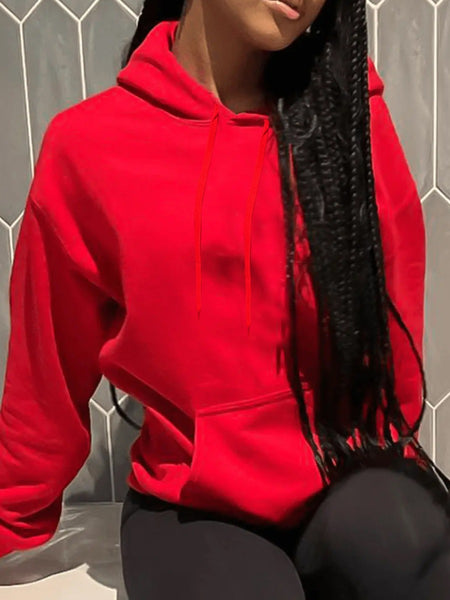 Letter Print Kangaroo Pocket Hoodie AR3073