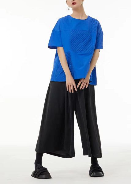 Plus Size Black Wrinkled Side Open Cotton Tank Top Summer LC0111