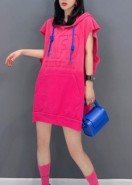 Plus Size Rose Graphic Hooded Tops Summer LC0316