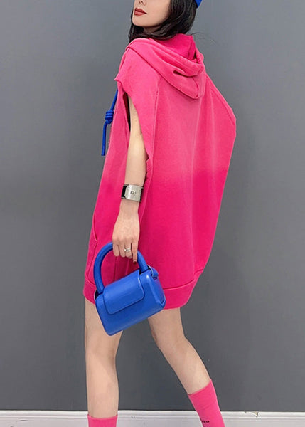 Plus Size Rose Graphic Hooded Tops Summer LC0316