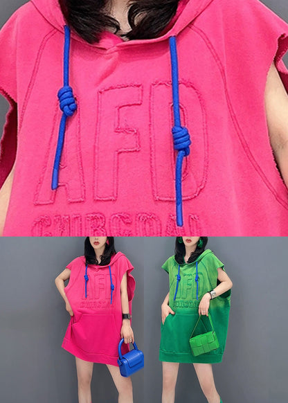 Plus Size Rose Graphic Hooded Tops Summer LC0316