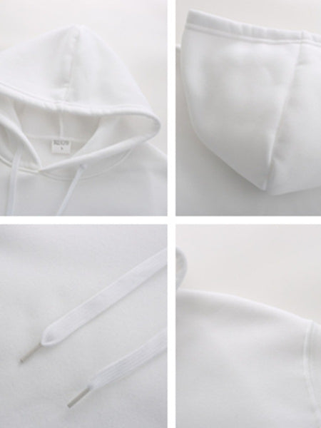 Plus Size Just Do It Letter Print Kangaroo Pocket Tracksuit Set AR802