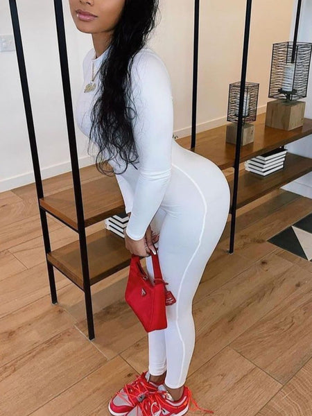 Cartoon Letter Print Skinny Jumpsuit AC2036