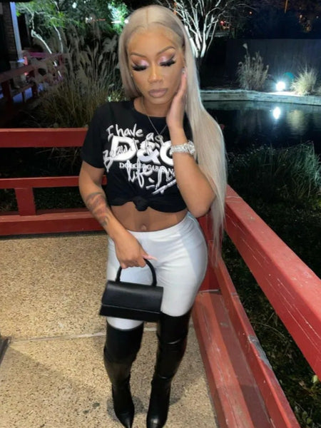 Heart Letter Print T-shirt AR505