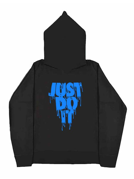 Plus Size Just Do It Letter Print Kangaroo Pocket Tracksuit Set AR507