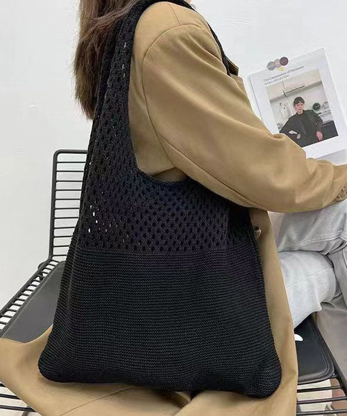 Retro Coffee Hollow Out Cotton Satchel Bag Handbag LY1380