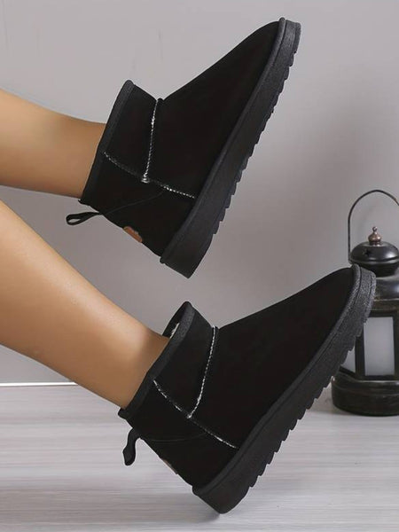 Round Toe Plush Booties BO5060 Furdela