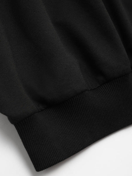 Figure Letter Print Kangaroo Pocket Hoodie BO3010