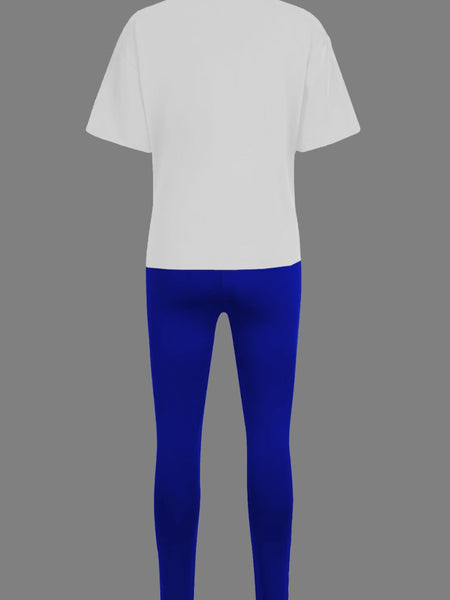 Cartoon Letter Print Shorts Set AR5012