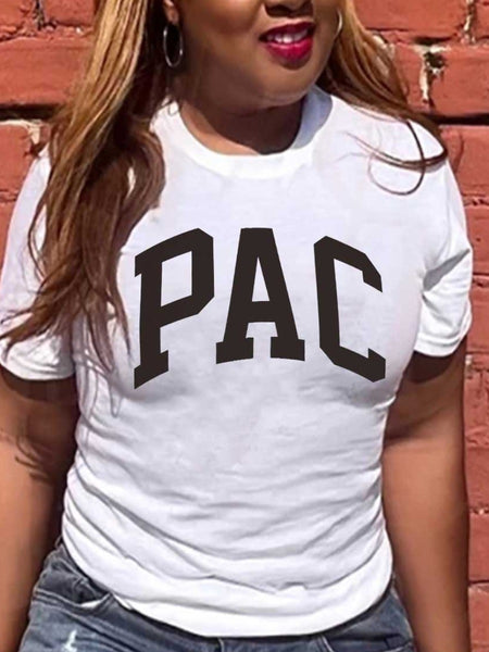 Pac Letter Print T-shirt AR70125