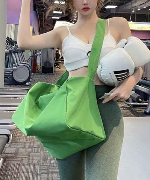 Style Green Zippered Patchwork Oversize Nylon Messenger Bag LY1383