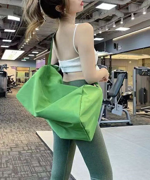 Style Green Zippered Patchwork Oversize Nylon Messenger Bag LY1383