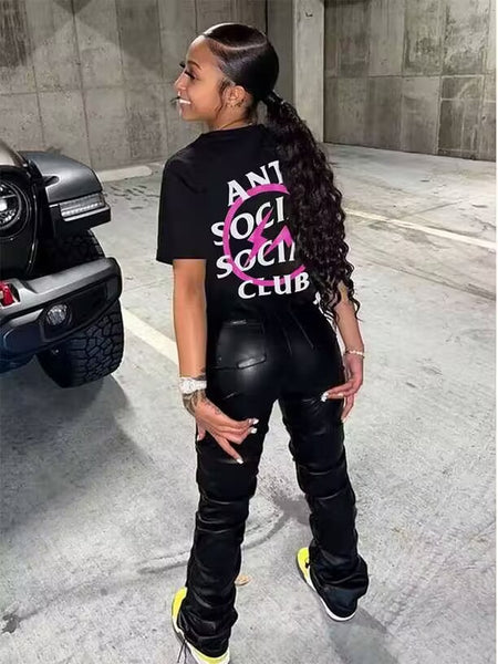 Anti Social Social Club Letter Print T-shirt AR5013