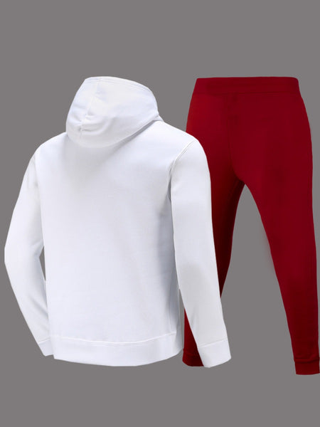 Just Do It Letter Print Kangaroo Pocket Print Hoodie AR501