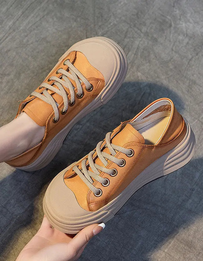 Versatile Casual Leather Sneakers for Women Ada Fashion