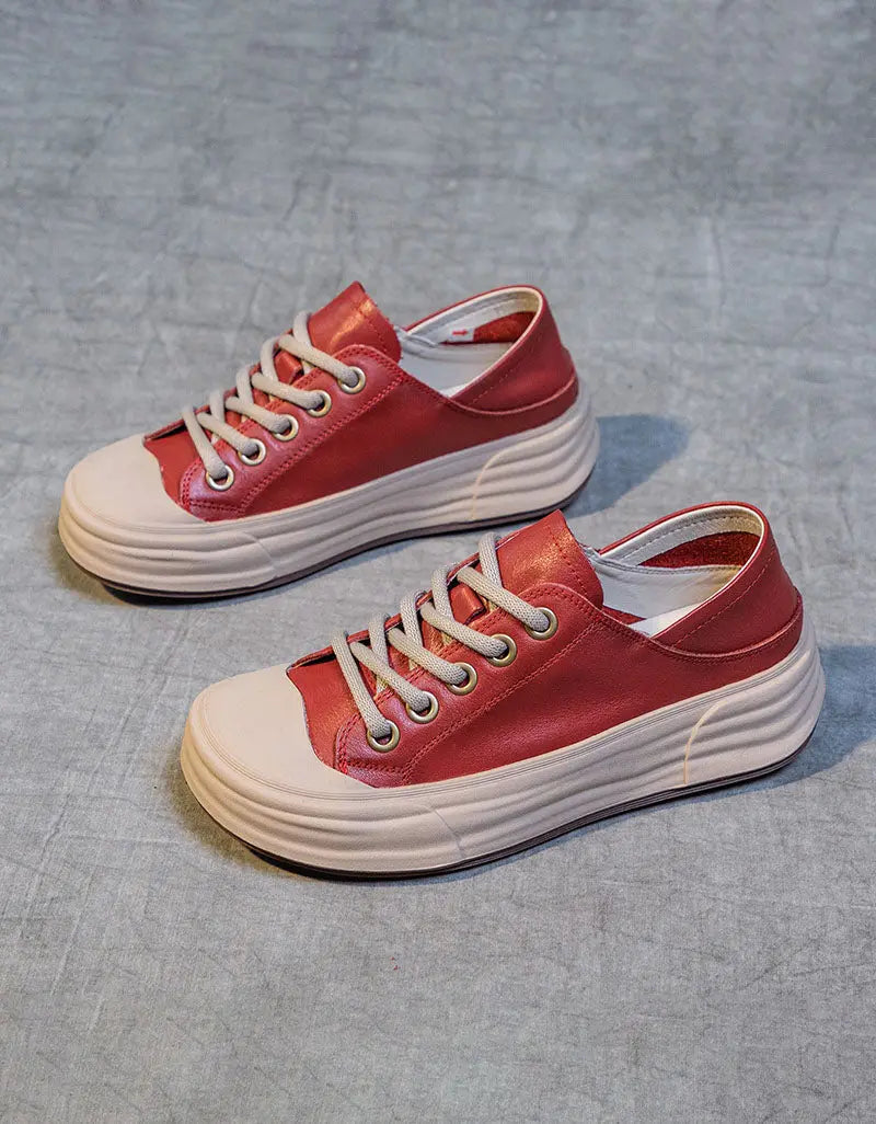 Versatile Casual Leather Sneakers for Women Ada Fashion