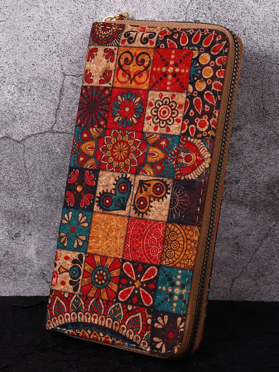 Vintage Flower Spliced Multifunction Bag Wallet Ada Fashion