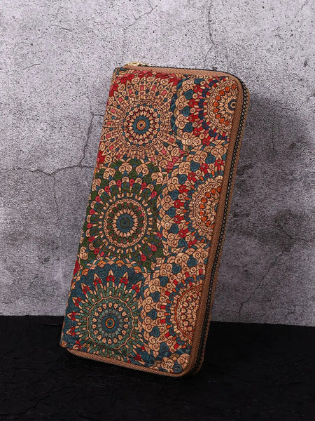 Vintage Flower Spliced Multifunction Bag Wallet Ada Fashion