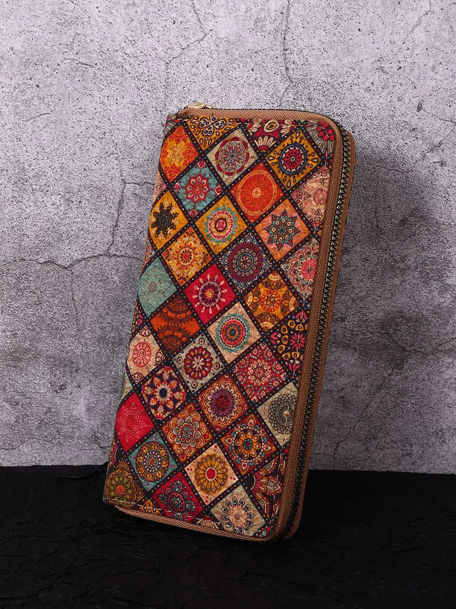 Vintage Flower Spliced Multifunction Bag Wallet Ada Fashion