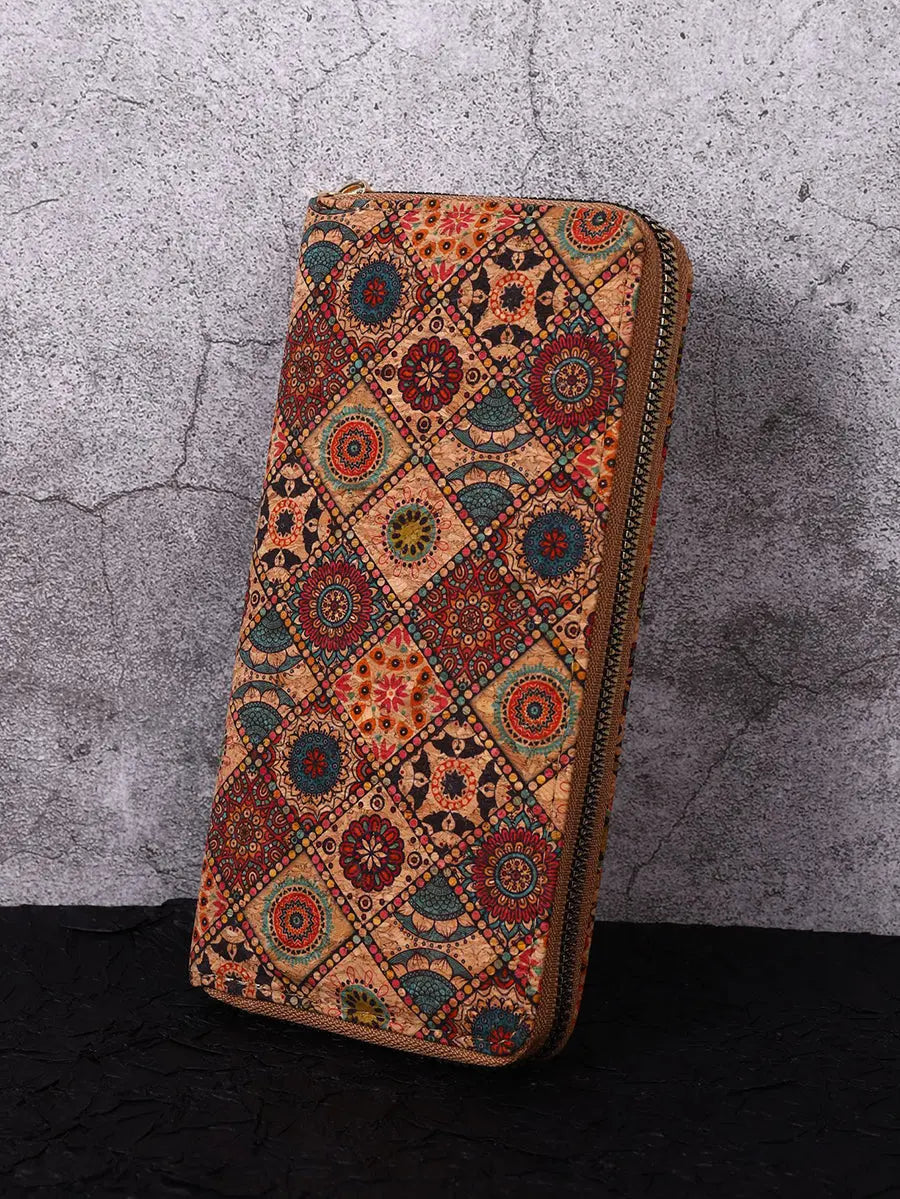 Vintage Flower Spliced Multifunction Bag Wallet Ada Fashion