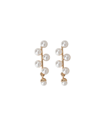 Vintage White Alloy Pearl Stud Earrings LY1784