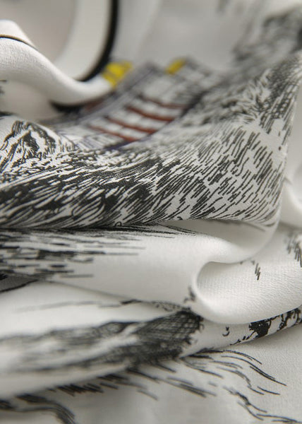 Vogue O-Neck Print Silk T Shirt Short Sleeve LY0399