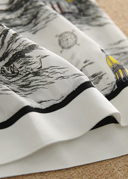 Vogue O-Neck Print Silk T Shirt Short Sleeve LY0399