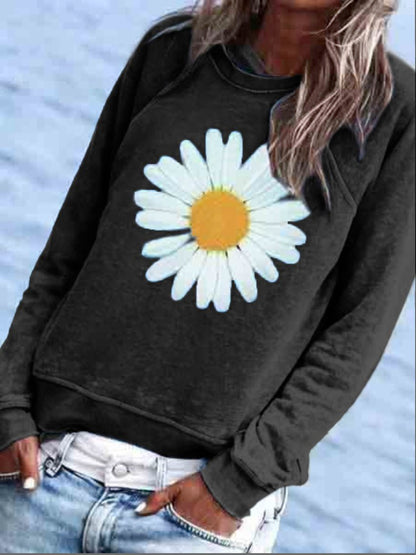 Women Casual Floral Crew Neck Hoodies &amp; Sweatshirt QAL23