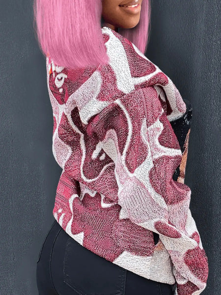 Plus Size Dropped Shoulder Figure Print Sweatshirt BO5042 Furdela