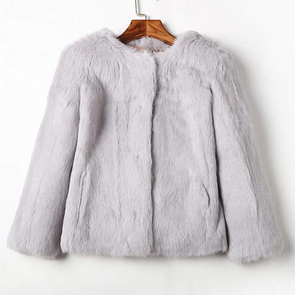 Real Full Pelt Rabbit Fur Coat - Furdela Wholesale