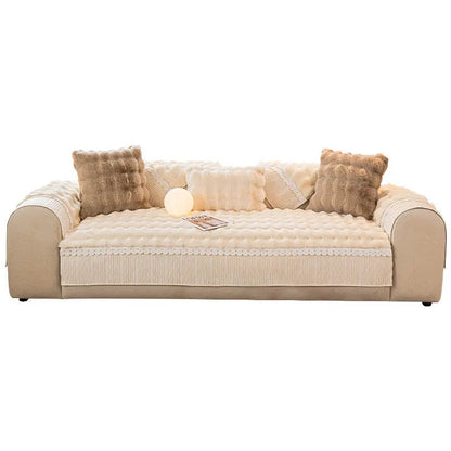 Winter Warm Rabbit Plush Lacework Thick Soft Cushion Ada Fashion