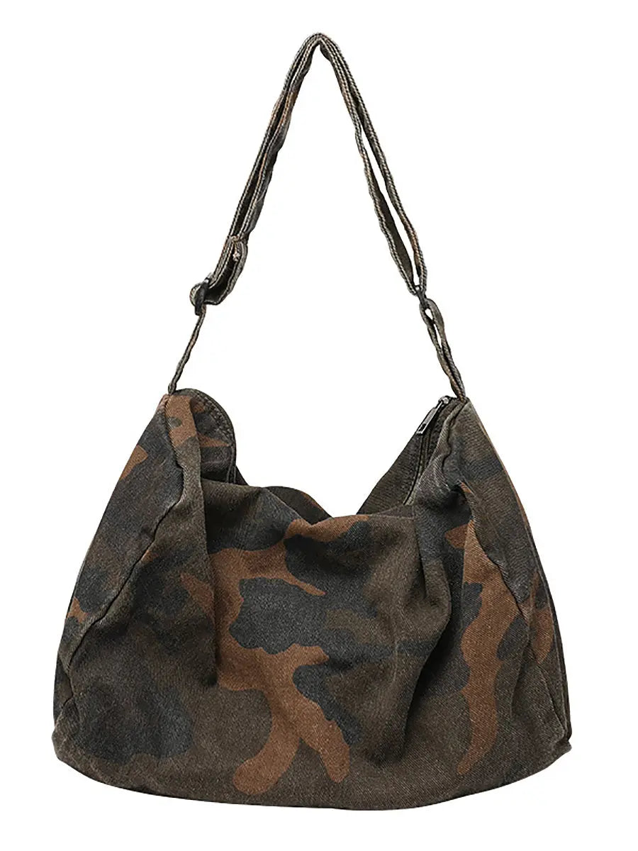 Women Artsy Camouflage Washed Shoulder Bag Crossbody Bag Ada Fashion