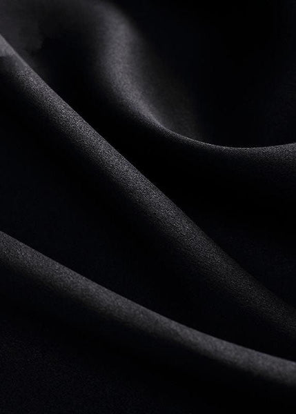 Women Black Embroideried Patchwork Silk Cardigans Summer LC0230