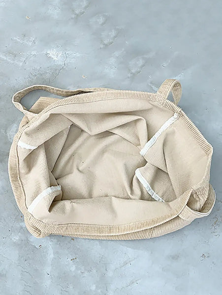 Women Casual Solid Large Corduroy Shoulder Bag Ada Fashion