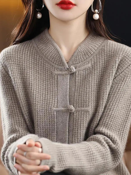 Women Casual Winter Wool Solid Knitted Sweater Ada Fashion
