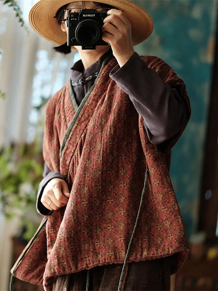 Women Vintage Floral Cotton Vest Ada Fashion