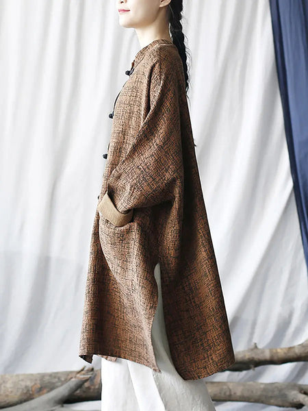 Women Vintage Spring Split Hem Batwing Sleeve Long Shirt Ada Fashion