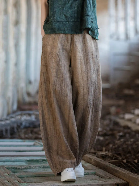 Women Vintage Winter Tie-dye Fleece-lined Harem Pants Ada Fashion