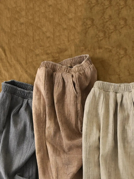 Women Vintage Winter Tie-dye Fleece-lined Harem Pants Ada Fashion