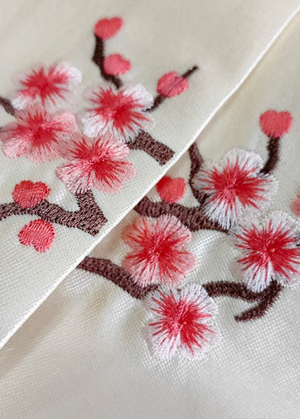 Women White Embroideried Patchwork Silk Outwear Long Sleeve LY1064