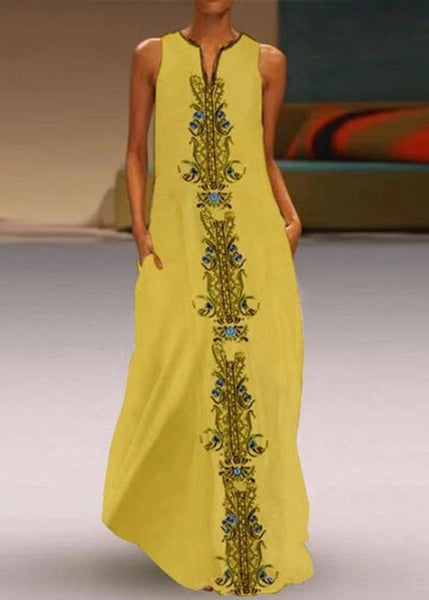 Women White V Neck Print Chiffon Vacation Dresses Summer LY1929