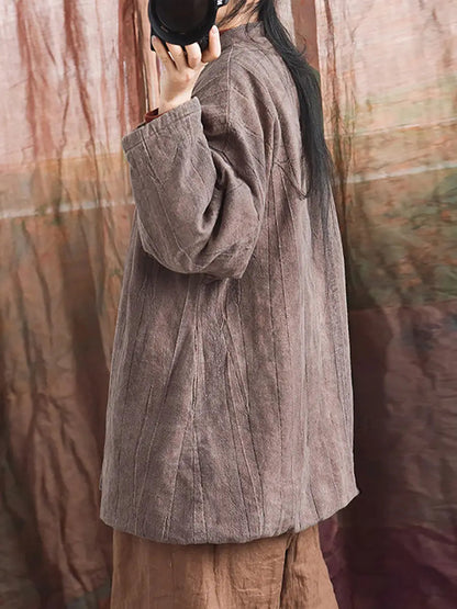 Women Winter Retro Warm Linen Coat Ada Fashion