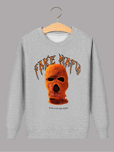 Plus Size Masked Face Letter Print Sweatshirt AC2067