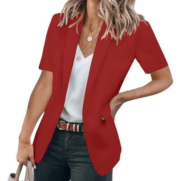 Short-Sleeve One-Button Blazer YR4037